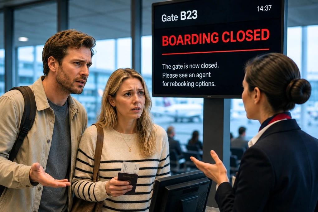 Passengers refused boarding on an overbooked flight