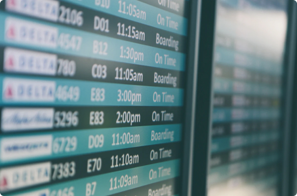 Flight departure board